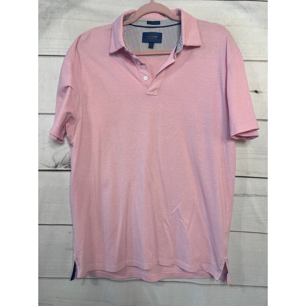 Fairlane Pink Polo Size‎ LG Mens Slim fit